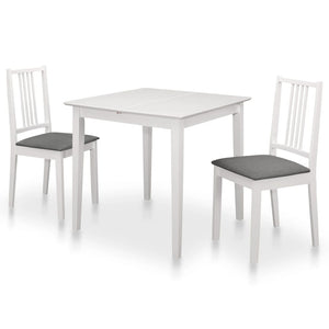 vidaXL 3-Piece Dining Set MDF White