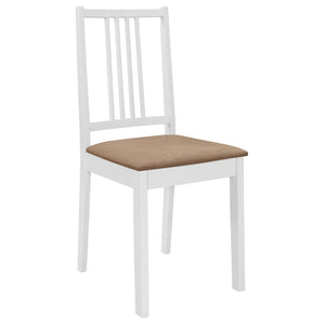 vidaXL Dining Chairs with Cushions 6 pcs. White Solid Wood