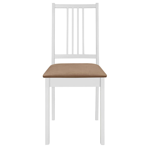 vidaXL Dining Chairs with Cushions 6 pcs. White Solid Wood