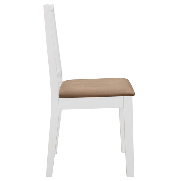 vidaXL Dining Chairs with Cushions 6 pcs. White Solid Wood