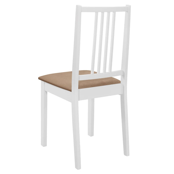 vidaXL Dining Chairs with Cushions 6 pcs. White Solid Wood