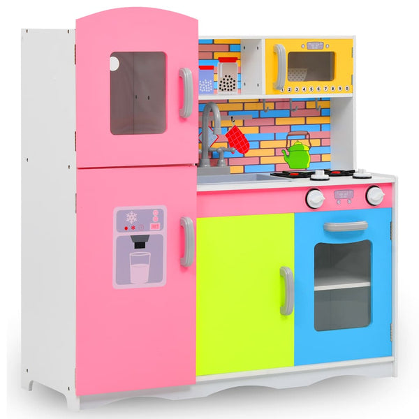vidaXL Children's Play Kitchen MDF 80 x 30 x 85 cm Multicolored