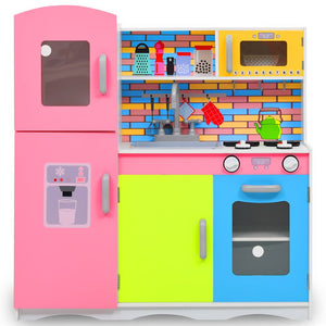 vidaXL Children's Play Kitchen MDF 80 x 30 x 85 cm Multicolored