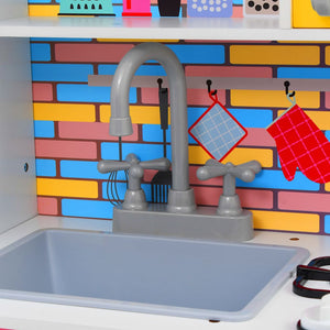 vidaXL Children's Play Kitchen MDF 80 x 30 x 85 cm Multicolored