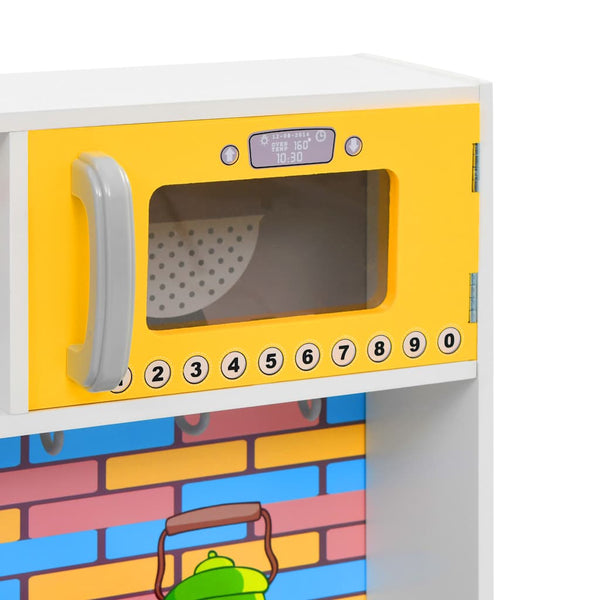 vidaXL Children's Play Kitchen MDF 80 x 30 x 85 cm Multicolored