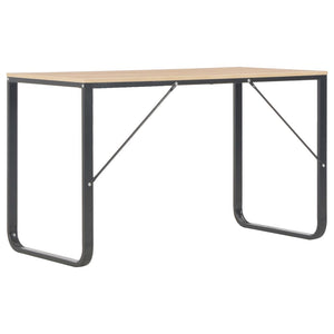 vidaXL Computer Desk Black and Oak 120x60x73 cm