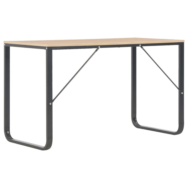 vidaXL Computer Desk Black and Oak 120x60x73 cm