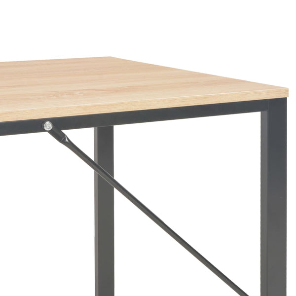 vidaXL Computer Desk Black and Oak 120x60x73 cm
