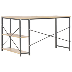 vidaXL Computer Desk Black and Oak 120x72x70 cm