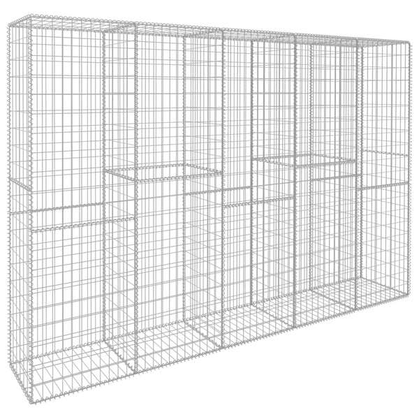 vidaXL Gabion Wall with Cover Galvanized Steel 300 x 50 x 200 cm