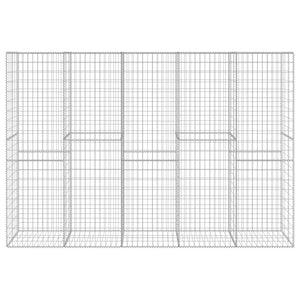 vidaXL Gabion Wall with Cover Galvanized Steel 300 x 50 x 200 cm