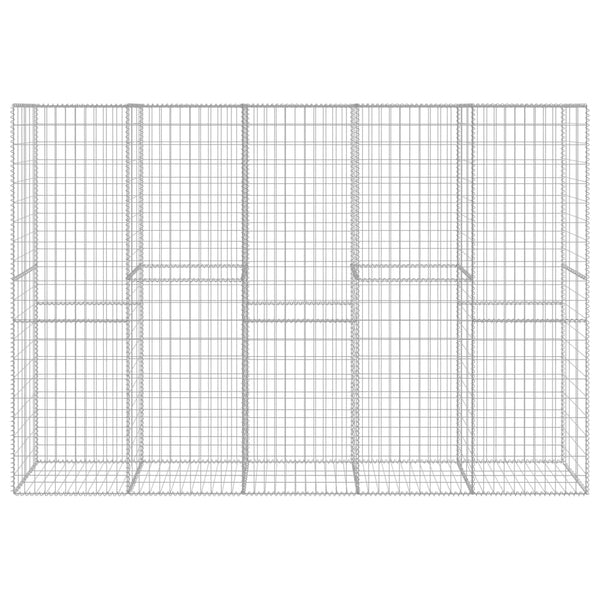 vidaXL Gabion Wall with Cover Galvanized Steel 300 x 50 x 200 cm