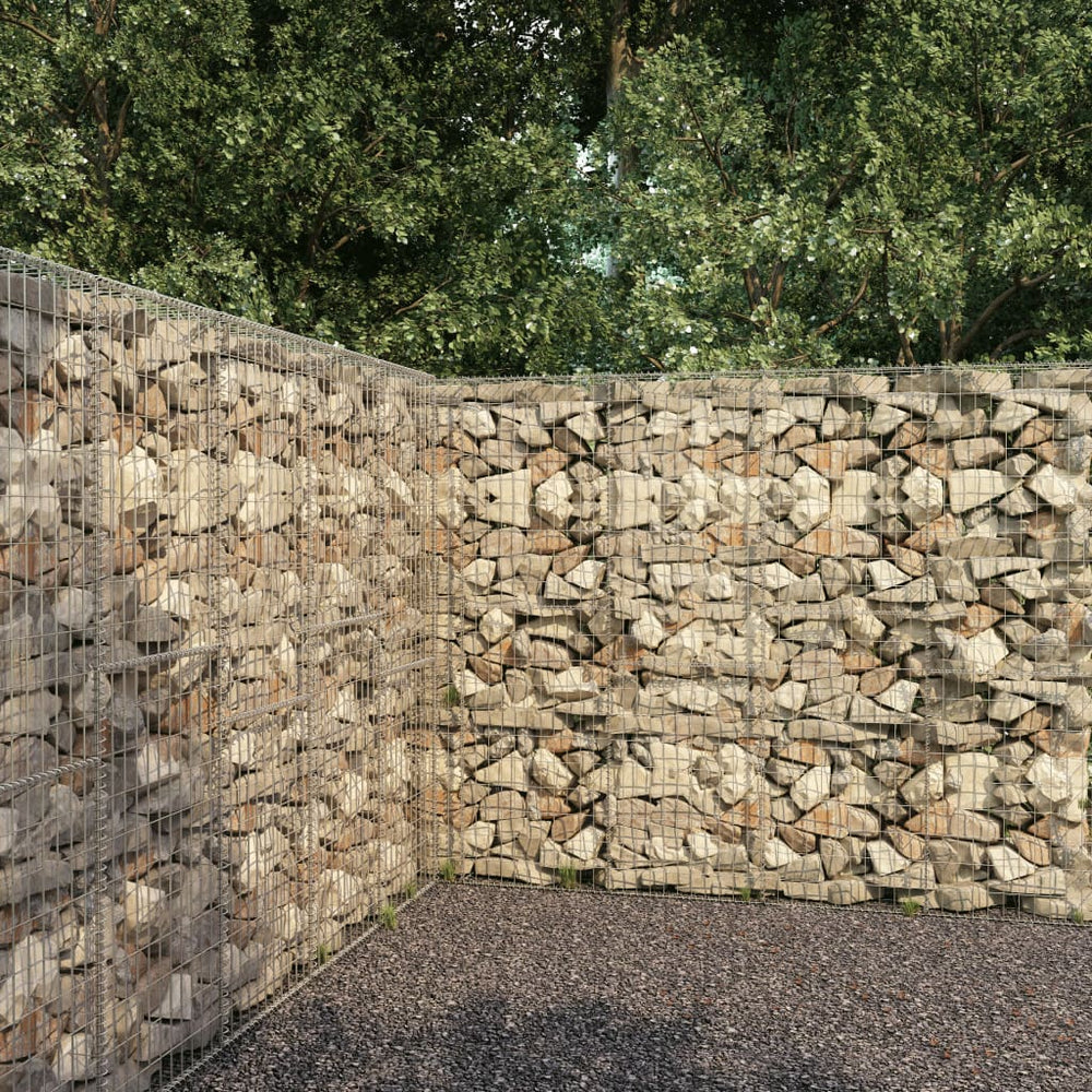 vidaXL Gabion Wall with Cover Galvanized Steel 300 x 50 x 200 cm