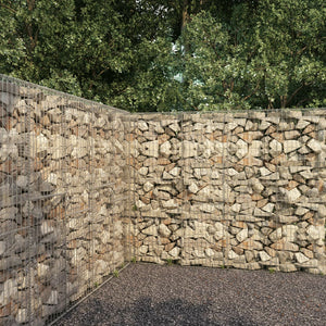 vidaXL Gabion Wall with Cover Galvanized Steel 300 x 50 x 200 cm