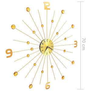 vidaXL Wall Clock Metal 70 cm Golden
