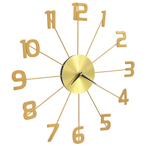 vidaXL Wall Clock Metal 50 cm Golden