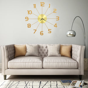 vidaXL Wall Clock Metal 50 cm Golden