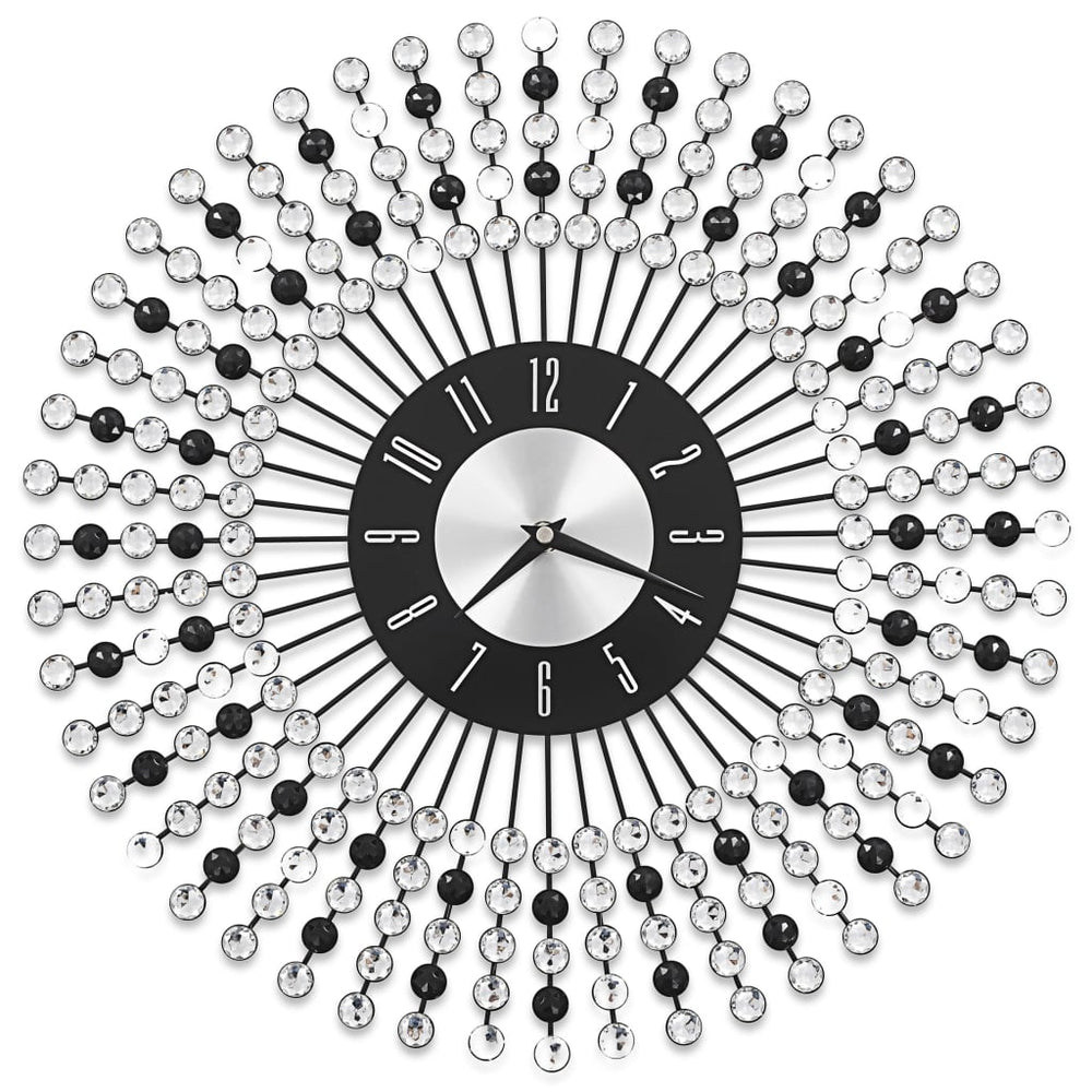 vidaXL Wall Clock Metal 43 cm Black