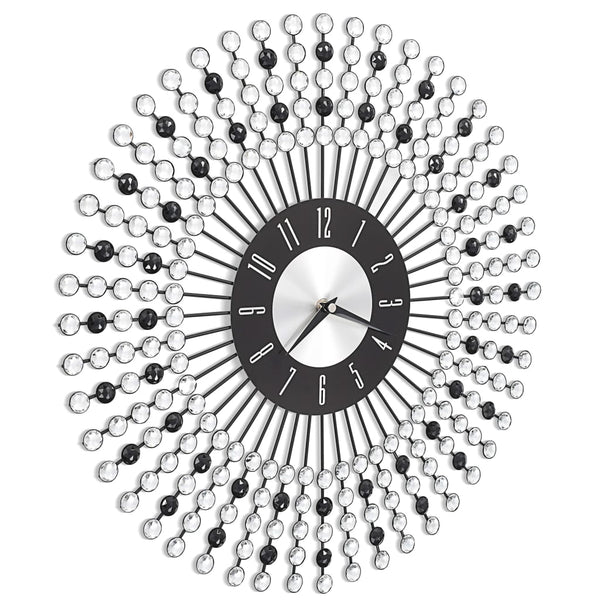 vidaXL Wall Clock Metal 43 cm Black