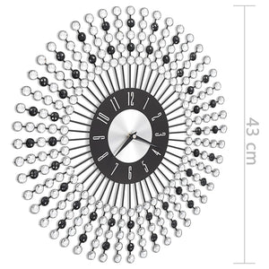 vidaXL Wall Clock Metal 43 cm Black