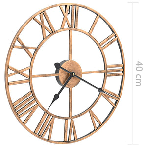 vidaXL Wall Clock Metal 40 cm Golden