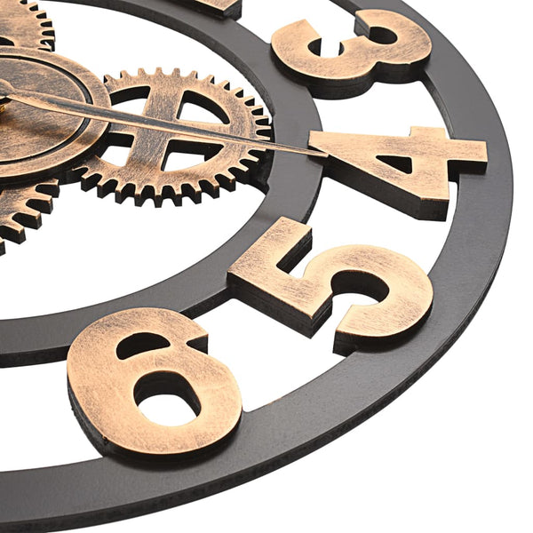 vidaXL Wall Clock Metal 58 cm Golden and Black
