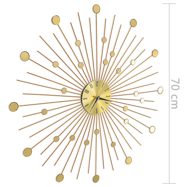 vidaXL Wall Clock Metal 70 cm Golden