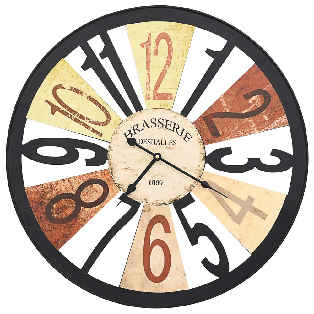 vidaXL Wall Clock Metal 60 cm Multicolored