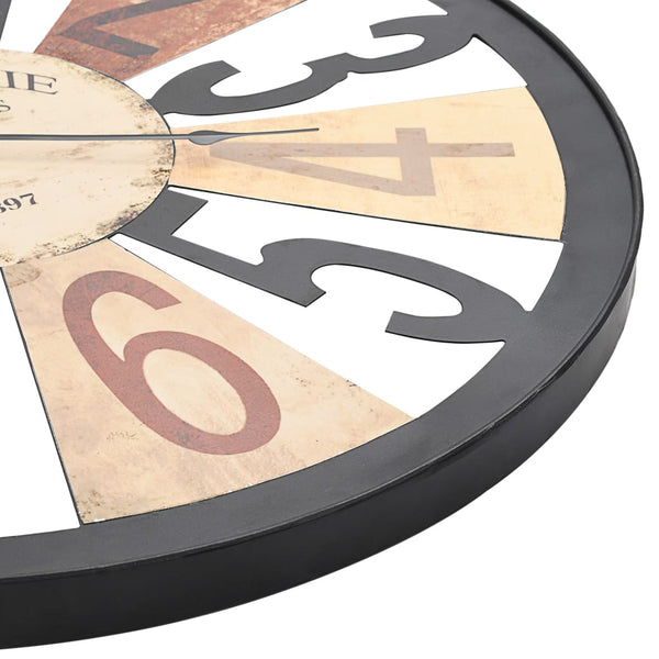 vidaXL Wall Clock Metal 60 cm Multicolored