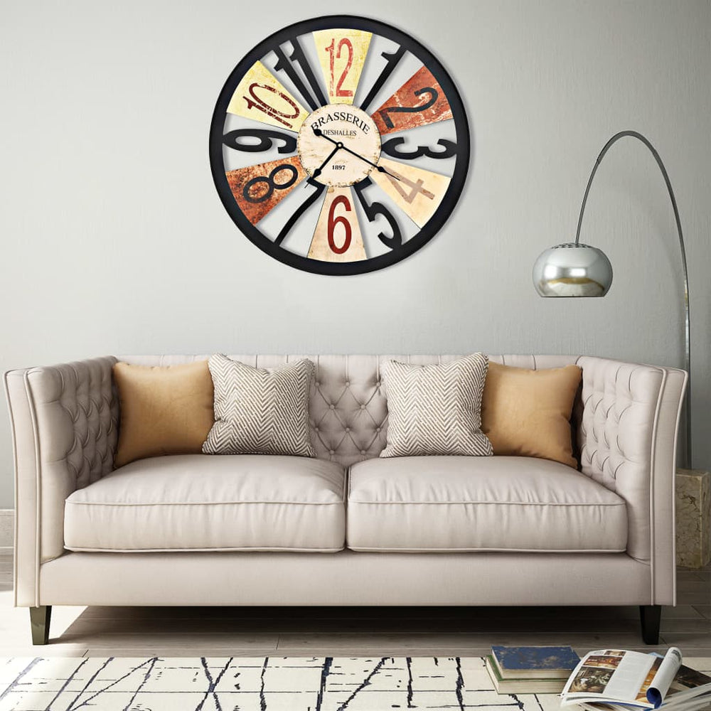 vidaXL Wall Clock Metal 60 cm Multicolored