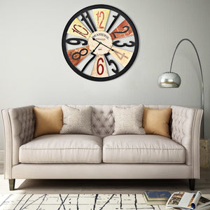 vidaXL Wall Clock Metal 60 cm Multicolored