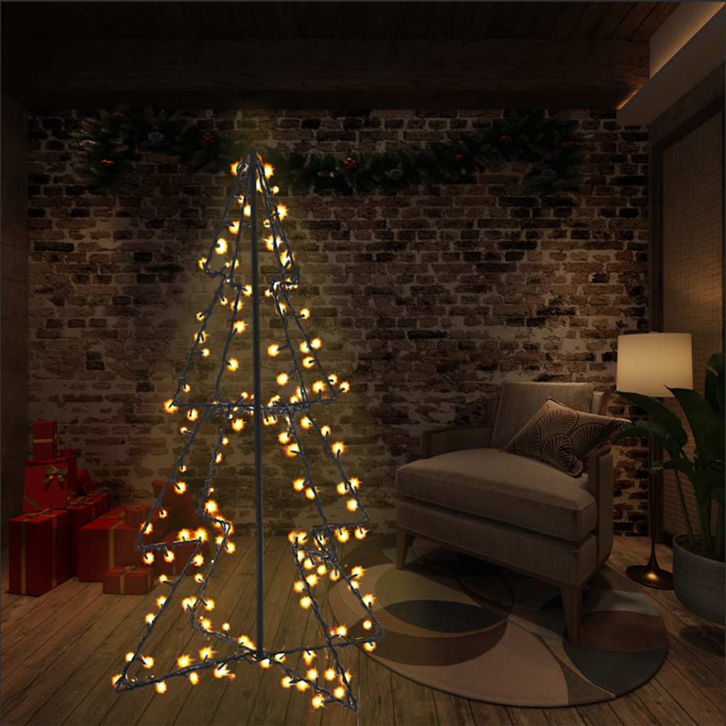 vidaXL Cone-Shaped Christmas Tree 160 LEDs Indoor & Outdoor 78x120 cm