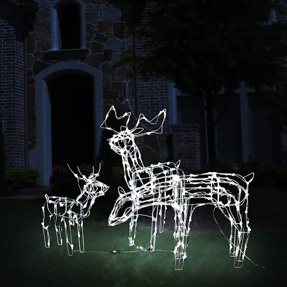vidaXL 3-Piece LED Reindeer Set Christmas Decoration 229 LEDs