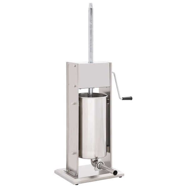 vidaXL Manual Sausage Stuffer Silver 15 L Stainless Steel