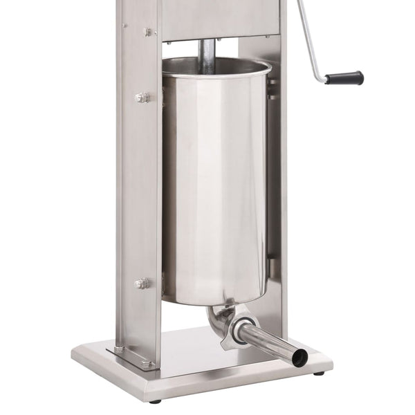 vidaXL Manual Sausage Stuffer Silver 15 L Stainless Steel