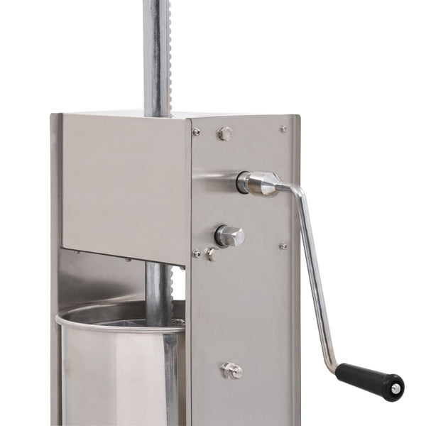 vidaXL Manual Sausage Stuffer Silver 15 L Stainless Steel