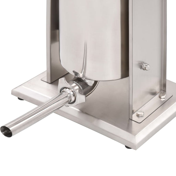 vidaXL Manual Sausage Stuffer Silver 15 L Stainless Steel