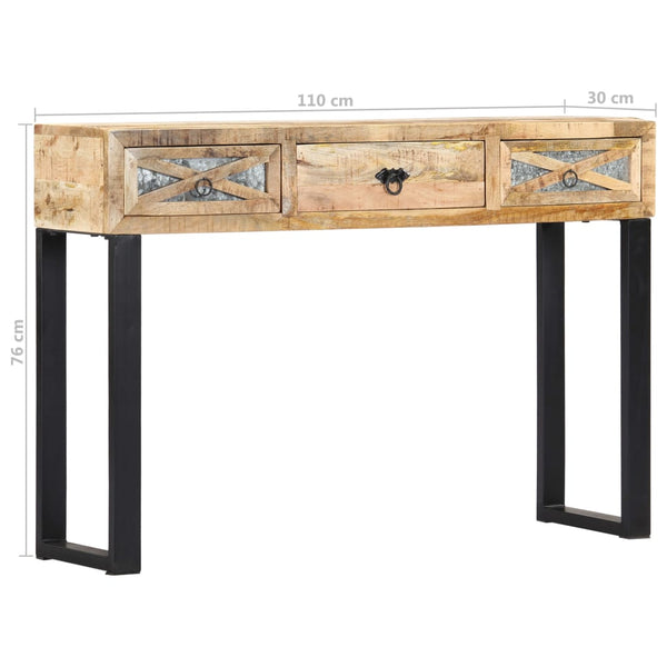 vidaXL Console Table 110 x 30 x 76 cm Solid Mango Wood