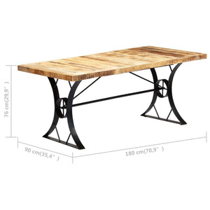 vidaXL Dining Table 180×90×76 cm Solid Mango Wood