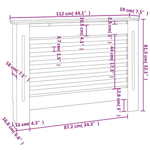 vidaXL Radiator Cover White 112×19×81.5 cm MDF