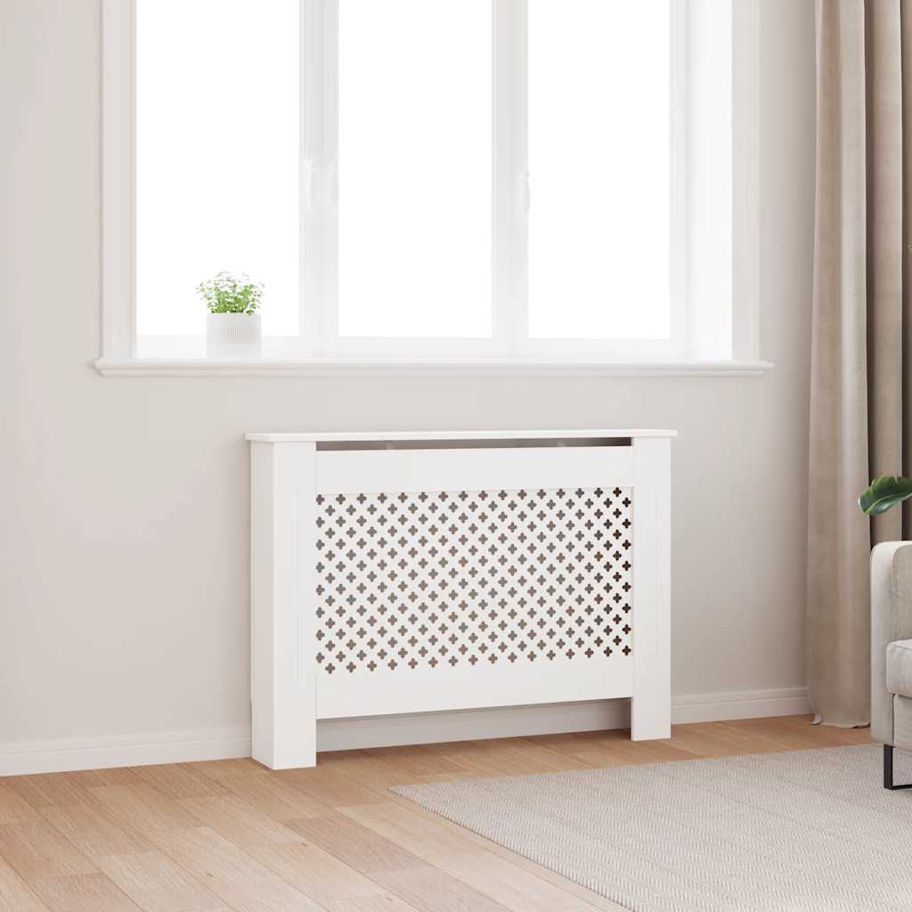 vidaXL Radiator Cover White 112×19×81.5 cm MDF