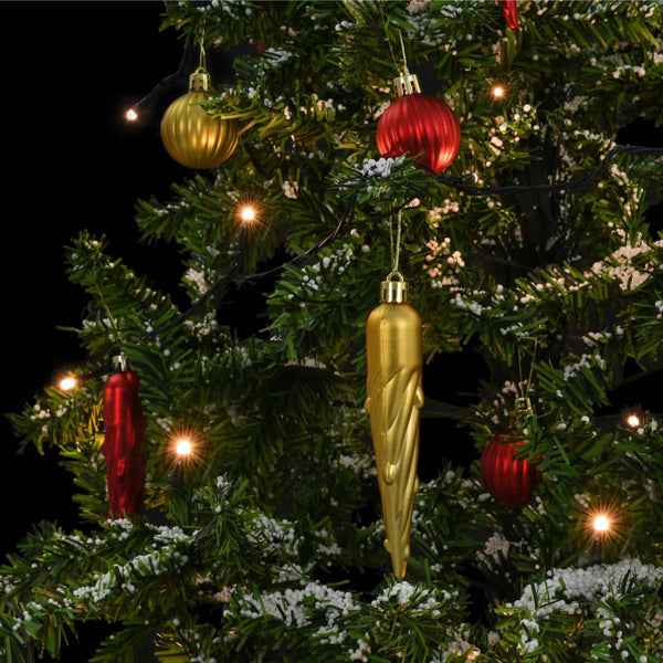 vidaXL Snowing Christmas Tree with Umbrella Base Green 140 cm