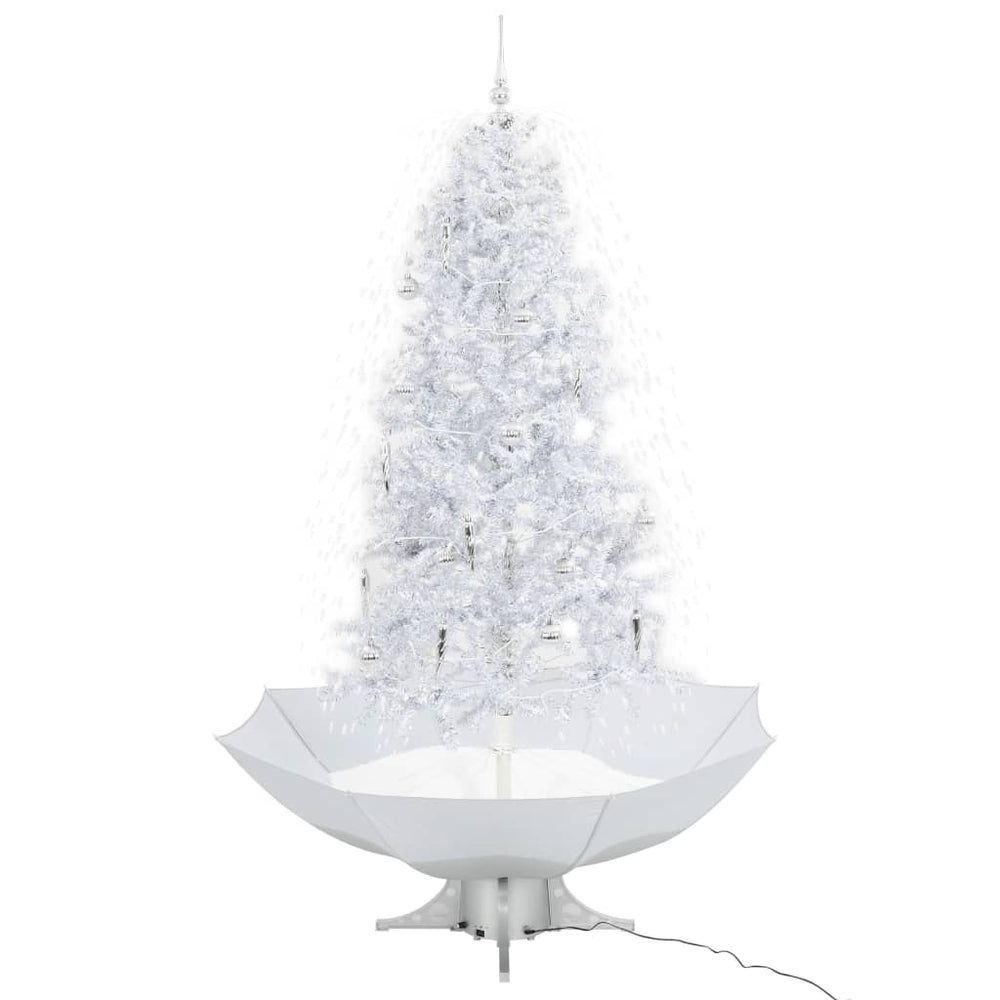 vidaXL Snowy Christmas Tree with Umbrella Base White 190 cm