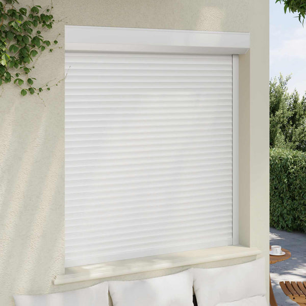 vidaXL Roller Shutter White 130 x 140 cm Aluminum and Polyurethane