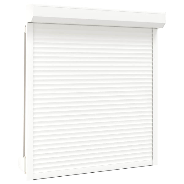 vidaXL Roller Shutter White 130 x 140 cm Aluminum and Polyurethane