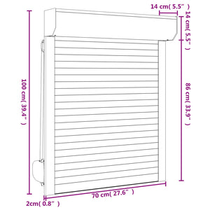 vidaXL Roller Blind Anthracite 70 x 100 cm Aluminum and Polyurethane