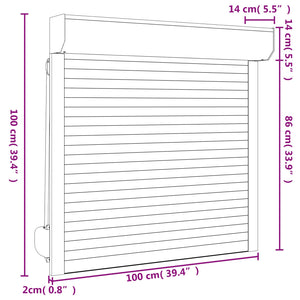 vidaXL Roller Blind Anthracite 100 x 100 cm Aluminum and Polyurethane