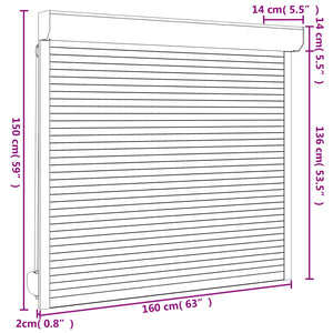 vidaXL Roller Blind Anthracite 160 x 150 cm Aluminum and Polyurethane