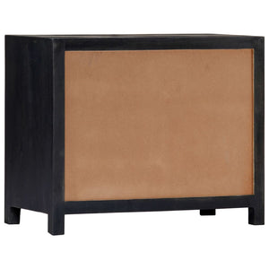vidaXL Hand-Carved Sideboard Grey 75x35x60cm Solid Mango Wood