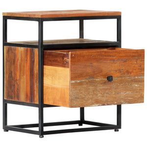 vidaXL Nightstand 40x30x50 cm Solid Reclaimed Wood and Steel